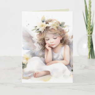 Carte Aquarelle Anniversaire fille ange