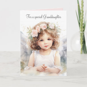 Carte Aquarelle Anniversaire Fille Ange Pour Petite-Fill