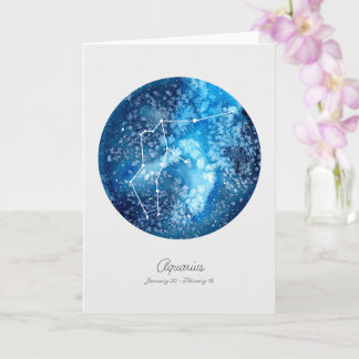 Carte Aquarelle Aquarius Constellation Salutation