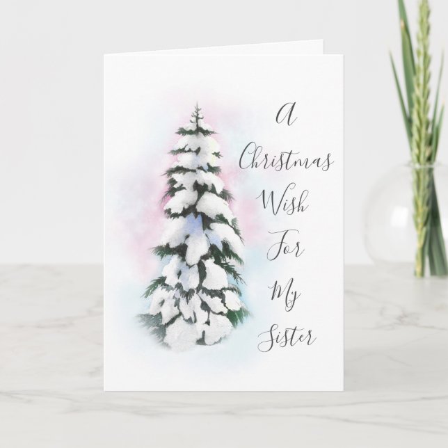 Carte Aquarelle Arbre d'hiver Vignette (Devant)