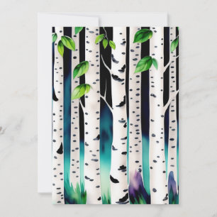 Carte Aquarelle Aspen Trees Flat Salutation