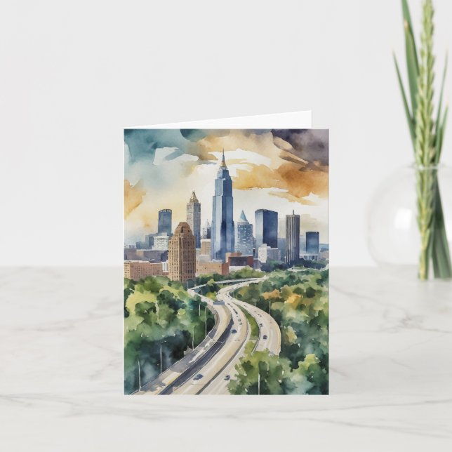 Carte Aquarelle Atlanta Georgia (Devant)