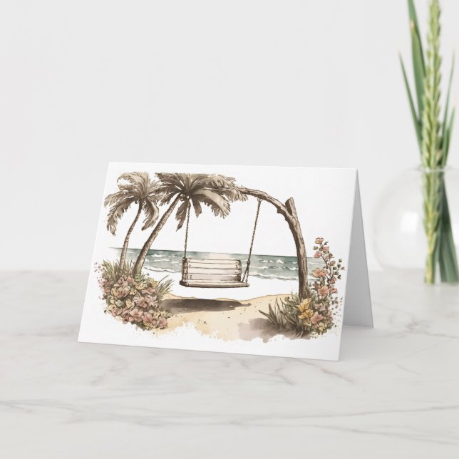 Carte Aquarelle Beach Swing (Devant)