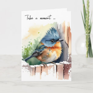 Carte Aquarelle Bird Penser De Vous