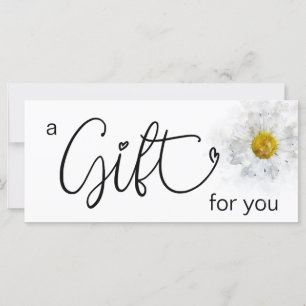 Carte *~* Aquarelle blanche Coeur de marguerite minimali