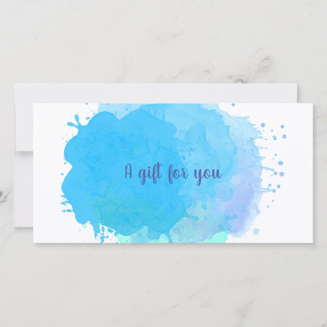 Carte Aquarelle bleue Certificat cadeau d'entreprise Abs (Devant)