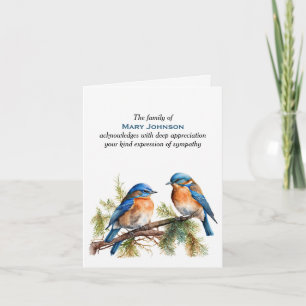 Carte Aquarelle Bluebirds Sympathie Merci