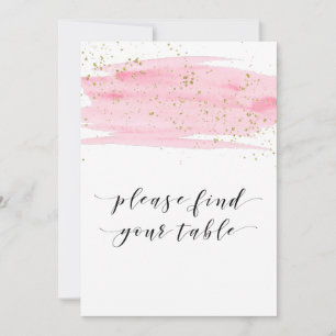 Carte Aquarelle Blush Gold S'Il Vous Plaît Trouver Votre