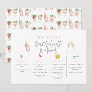 Carte Aquarelle boissons bachelorette week-end itinérair