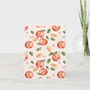 Carte Aquarelle botanique Pêches et fleurs