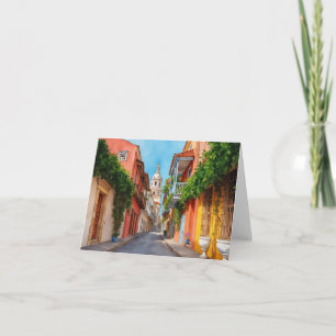 Carte Aquarelle Cartagena Colombie