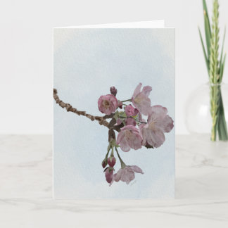 Carte aquarelle Cerisiers en fleurs