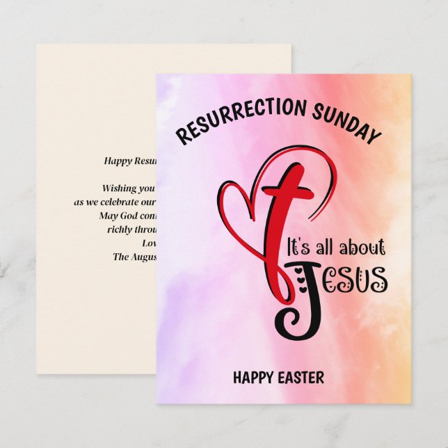 Carte Aquarelle C'EST TOUT À PROPOS DE JÉSUS Christian E (Devant / Derrière)