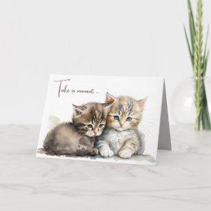 Carte Aquarelle Chatons Penser À Vous