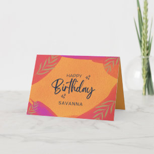 Carte Aquarelle Citrus Chic Joyeux Anniversaire Nom pers