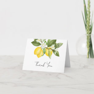 Carte Aquarelle Citrus Lemons Fête des mariées Merci