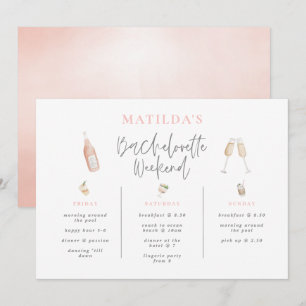 Carte Aquarelle cocktail week-end bachelorette 3 jours