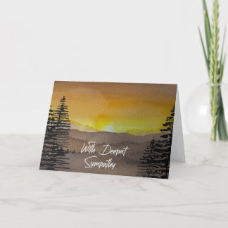 Carte Aquarelle Coucher de soleil avec sincères condoléa