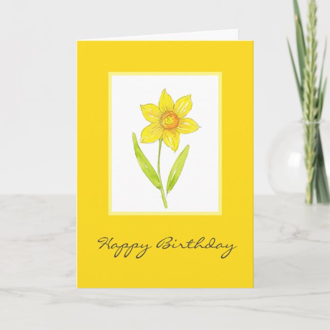 Carte Aquarelle Daffodique 2 (Devant)