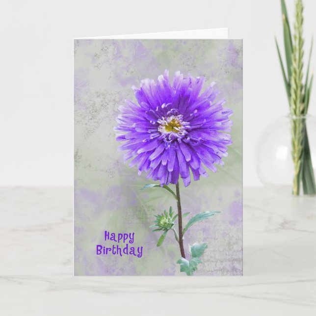 Carte Aquarelle Dahlia (Devant)