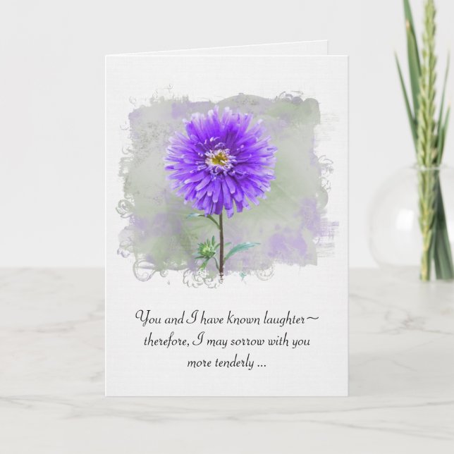 Carte Aquarelle Dahlia Sympathie (Devant)