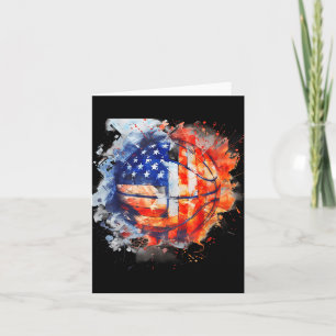 Carte Aquarelle de basket-ball Usa America Basketball Ho