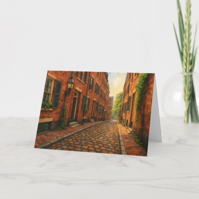 Carte aquarelle de Beacon Hill à Boston (Devant)