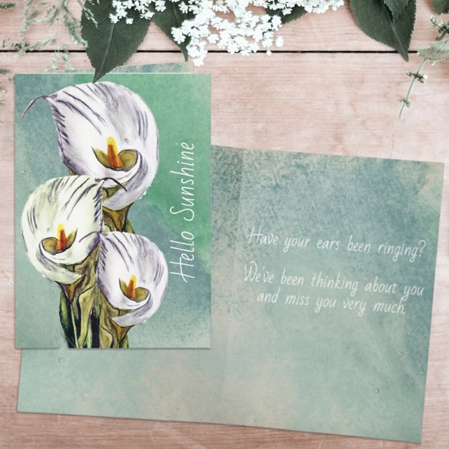Carte Aquarelle de Calla Lilies, personnalisée (Créateur téléchargé)