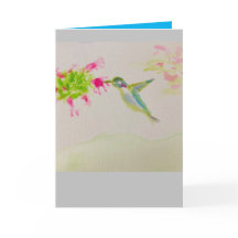 Aquarelle de colibri message Joyeux anniversaire20