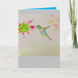 Carte Aquarelle de colibri message Joyeux anniversaire20