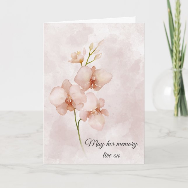 Carte Aquarelle de couleur rose-rose Abstraite (Devant)