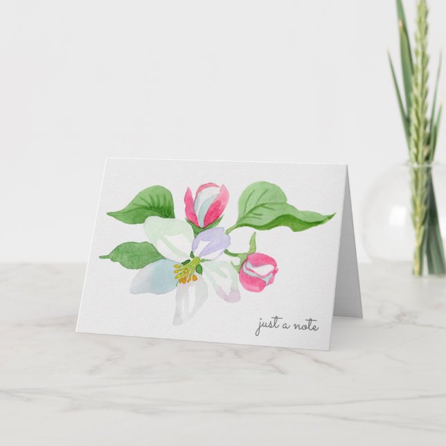 Carte aquarelle de fleur de pomme (Devant)
