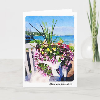 Carte Aquarelle de fleur d'île de Mackinac