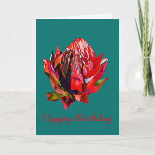 Carte Aquarelle de fleurs indigènes de Waratah