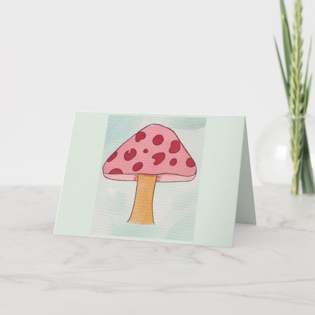 Carte Aquarelle de grand champignon Vierge Salutation (Devant)