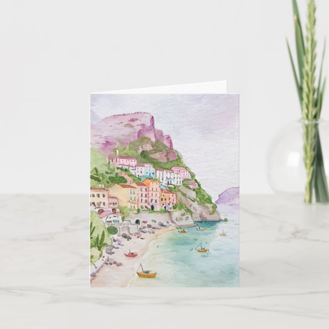Carte Aquarelle de la côte d'Amalfi (Devant)