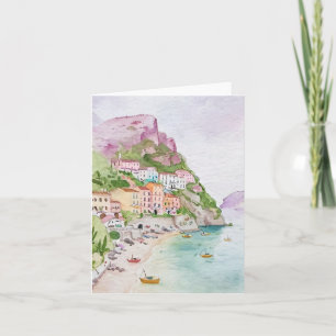 Carte Aquarelle de la côte d'Amalfi