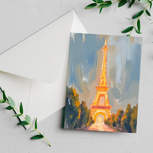Carte aquarelle de la Tour Eiffel Paris France