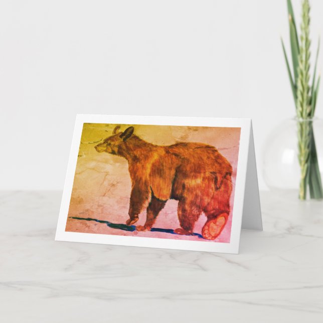 Carte Aquarelle de l'ours en marche par E.Mashkina (Devant)