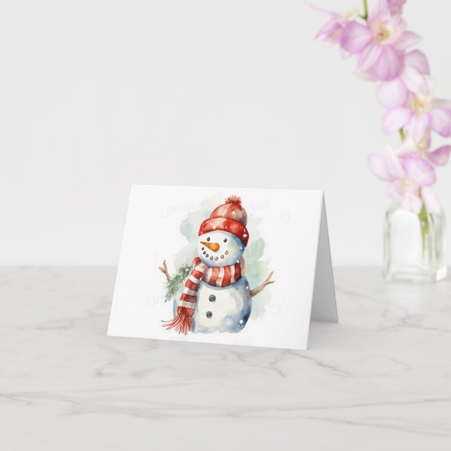 Carte Aquarelle de neige (Orchidée)