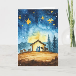 Carte Aquarelle de Noël Calme