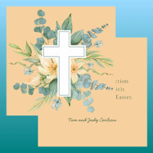 Aquarelle de Pâques relativement joyeuse Croix flo