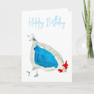 Carte Aquarelle de poulets mignons