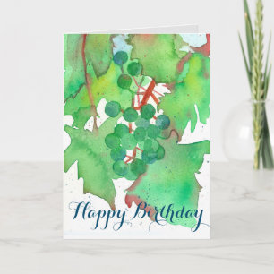 Carte Aquarelle de raisins Fruit d'Aquarelle Joyeux anni