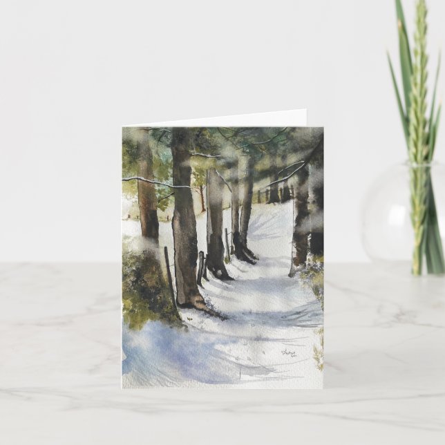 Carte Aquarelle de voie d'hiver (Devant)