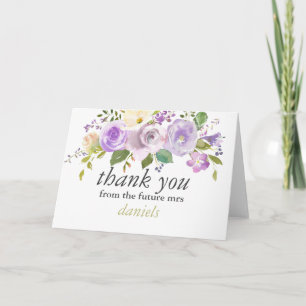 Carte Aquarelle d'olive Merci de Fête des mariées Floral