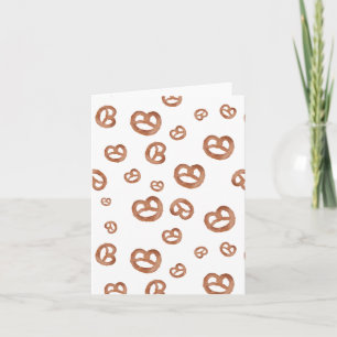 Carte Aquarelle douce salée Motif Pretzel