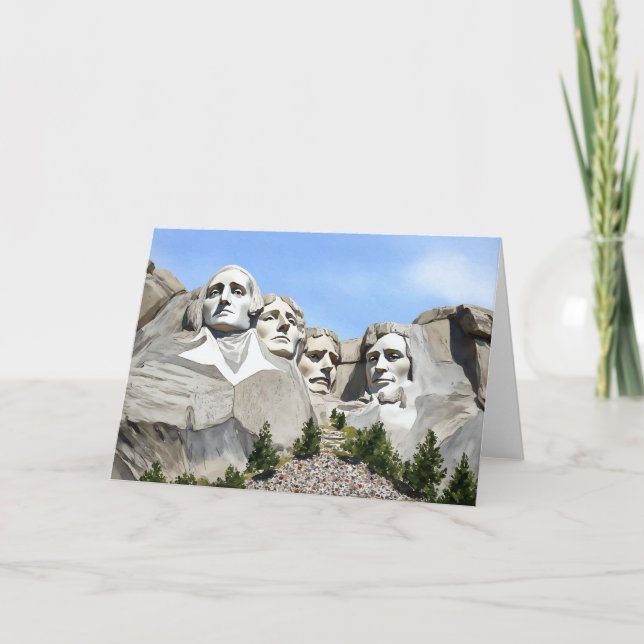 Carte Aquarelle du mont Rushmore (Devant)