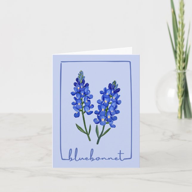 Carte Aquarelle du Texas Bluebonnet (Devant)