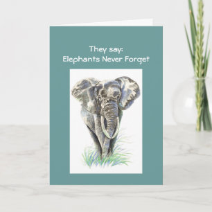 Carte Aquarelle Eléphant Africain Animal Nature Art